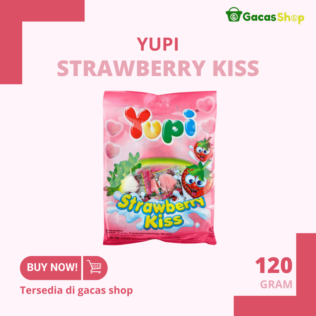 Yupi Strawberry Kiss 120 gram